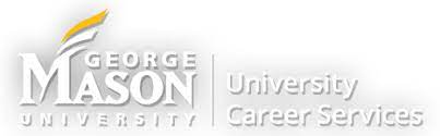 GMU Career Services logo. White text outlined in black on a white background.