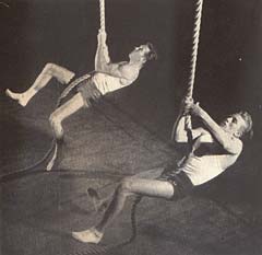 George Eyser and another individual competing in rope climb