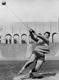 Harold Connolly doing the hammer throw